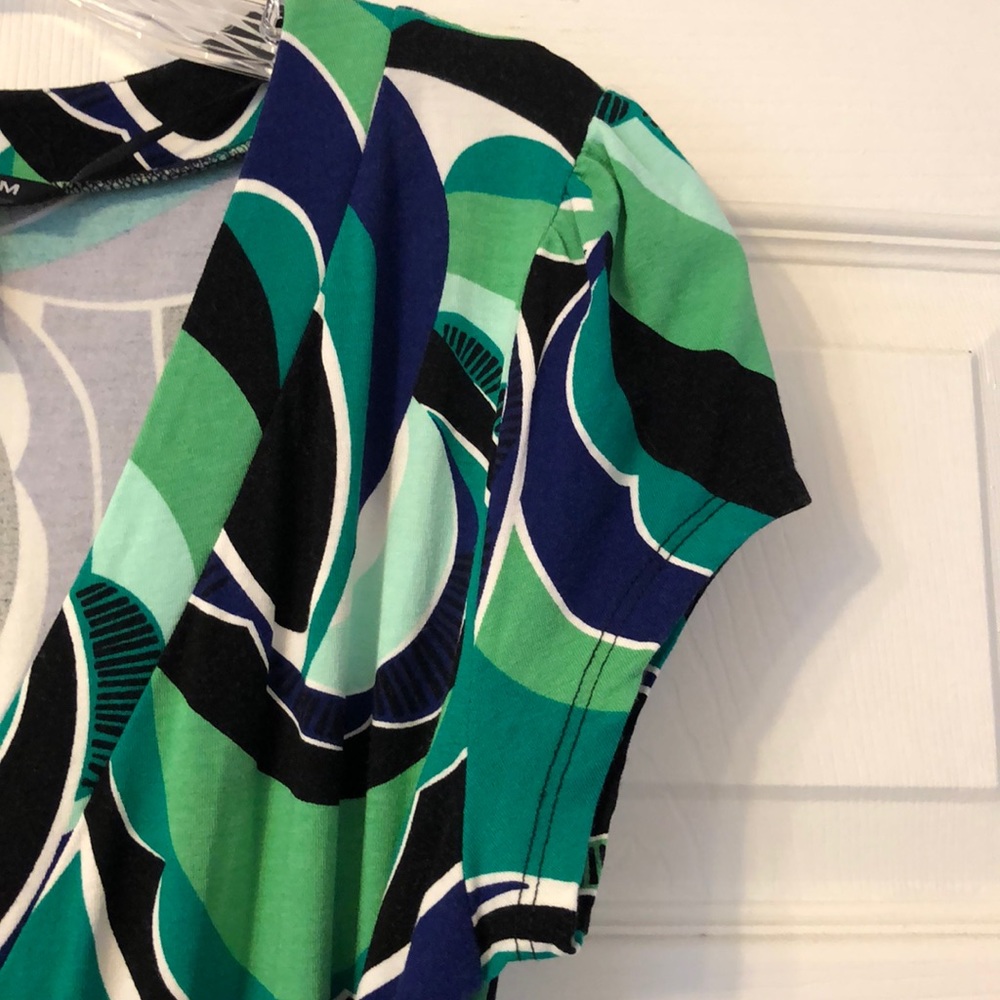 H&M Green, Teal, Navy & Black Geometric Dress